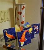 Koi themed decorative items