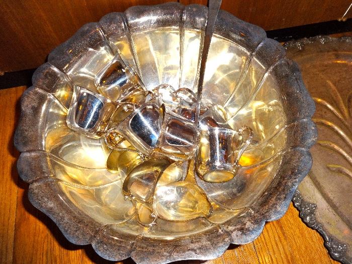 silver-plated punch bowl