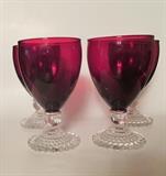 Vintage Anchor Hocking 'Bubble' goblets in Ruby Red