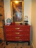 Red Lacquered Chinese Modern Chest 