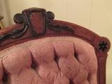 A closer view of the other Victorian Parlor chair with tufted back.  
