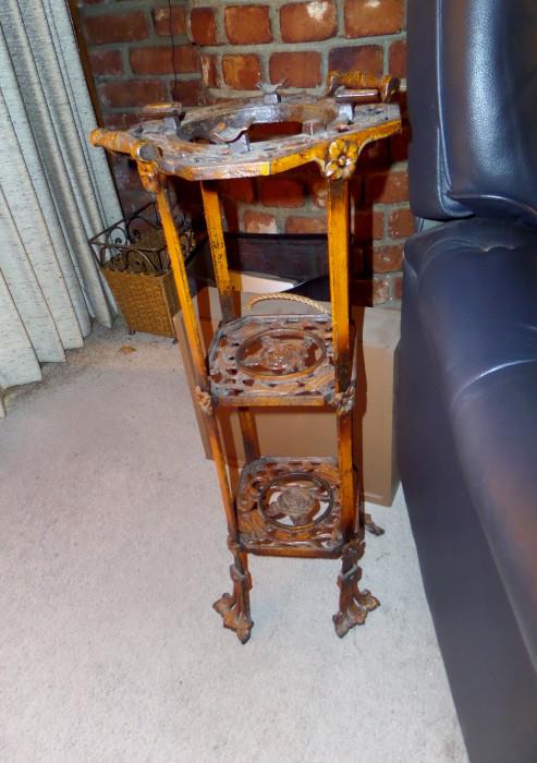 VERY FANCY ANTIQUE SMOKING STAND  MAKES GREAT PALNE STAND
