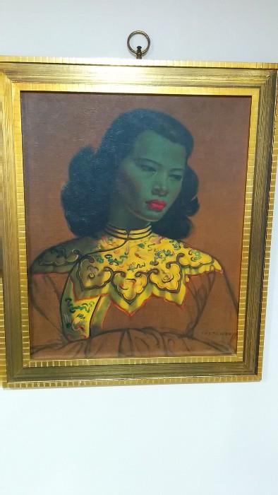 The Green Lady, by Vladimir Tretchikoff. This print was purchased at Rich's Dept. store by one of the department managers in the early 1960's - a fascinating AA woman, I had to buy this from her. 