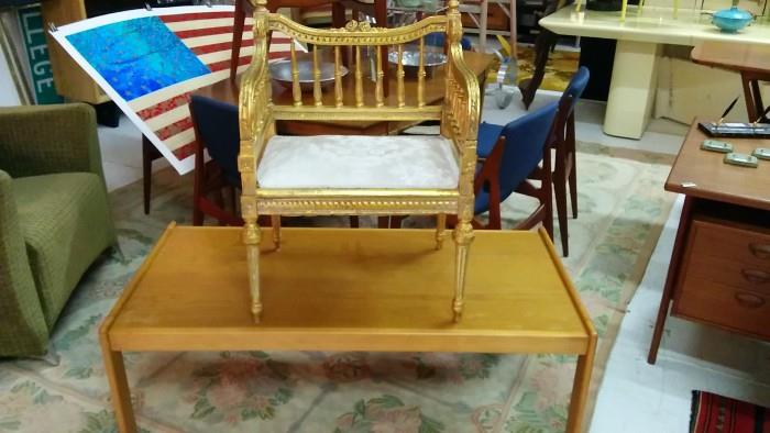 Vintage French gilded wood chair - fit for a QUEEN!