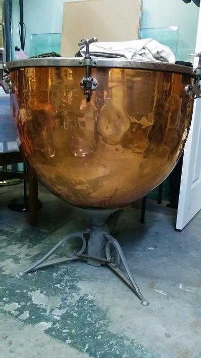 Yippee! A Copper kettle Remo "Weather King" tympani drum, with sticks and everything. We don't miss a beat around here...