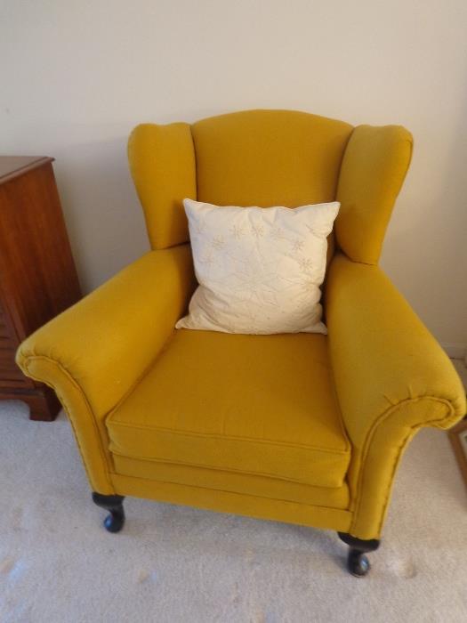Fabulous vintage wing-back chair. 