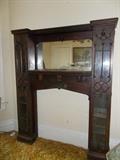 Oak (?) "Surround" Mantle - the 2 sides open for shelving - VERY UNIQUE!!!!!! Update: NOT FOR SALE...Family has decided to keep mantle.