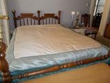 Wooden Double Bed - Box Springs/Mattress/All Bedding - NICE set!!!!!!