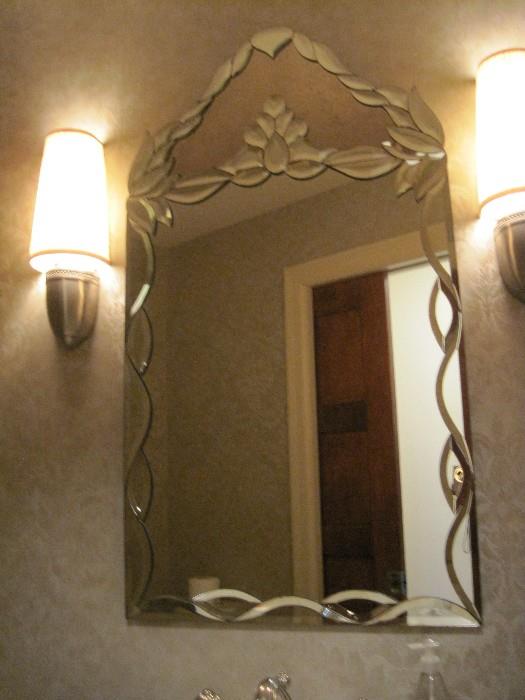 Venetian style mirror.