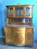 french marble top buffet with beveled glass