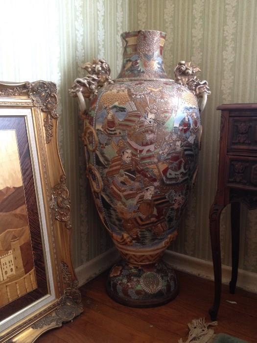 Nearly 40" Tall Satsuma Vase