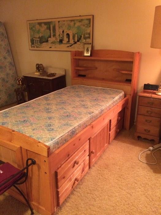 Twin Bed with Drawers Underneath