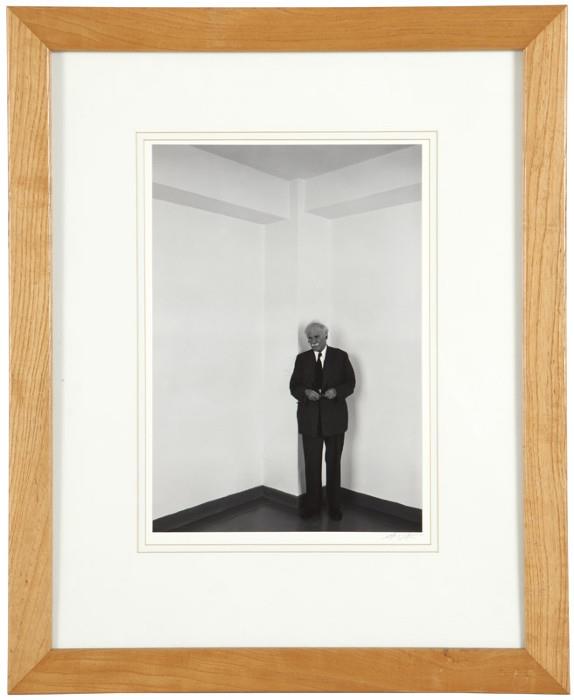 "1001  Ansel Adams (1902-1984 Carmel, CA)
''Alfred Stieglitz at an American Place, New York, New York'',  circa 1939, printed August 1978, signed in pencil on the mount lower right: Ansel Adams, artist's Carmel studio label on the mounting board, gelatin silver print on paper under glass, paper size: 12.75'' H x 8.5'' W, est: $2500/3500

Provenance: Private Collection, Los Angeles, CA.  Condition: Visual: Generally good condition. A 2mm surface scuff about the electrical outlet and a 1.5mm scuff in the upper left corner. Photograph mounted as stated.    Your bid indicates acceptance of our Conditions of Sale.  AS-IS.  ALL SALES FINAL
"