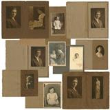 1006  A group of twelve gelatin silver prints by Edward Weston (1886-1958 Carmel, CA)
Comprising: two identical portraits of a young man, each signed and dated in ink on the folio backing paper lower left: Weston - 1912, each 5.75'' H x 4'' W; two marriage portraits of the same man and woman, two photos mounted into one folio, folios stamped with Weston's Tropico studio stamp, the man 5.75'' H x 4'' W, the woman seated 6.5'' H x 4.5'' W, the woman standing 6.5'' H x 3.25'' W, 2 pcs; portrait of a standing child, signed, inscribed and dated in ink on the folio backing paper lower right: Weston - Tropico - 1911 -, 6'' H x 3.5'' W; portrait of a woman in profile, signed and dated in ink on the folio backing paper lower left: Weston - 1912; portrait of Esther Lois Jones, signed and dated in ink on the folio backing paper lower right: Weston - 1912; portrait of a mother and baby Margaret, signed in the image upper left: Weston; portrait of a young woman, unsigned, dated in pencil along the 