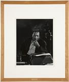 1081  Yousuf Karsh (1908-2002 Canadian)
''Tennessee Williams'',  1956, likely printed later, signed in ink on the mount lower left: Karsh, artist's studio stamp on the mounting board and titled in pencil, gelatin silver print on paper under glass, paper size: 19.75'' H x 15.75'' W, est: $1500/2500

Provenance: sale, Christie's, New York, NY, 15 April 1992, lot 264 (aftersale); acquired by the present owner from the above, Private Collection, Los Angeles, CA.  Condition: Visual: Generally good condition. Photograph mounted as stated and the mounting board tipped onto the front mat.    Your bid indicates acceptance of our Conditions of Sale.  AS-IS.  ALL SALES FINAL