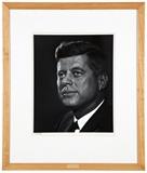 1130  Yousuf Karsh (1908-2002 Canadian)
''John F. Kennedy'',  printed circa 1980, signed in ink on the mount lower left: Karsh, with the artist's Ottawa hand stamp on the mounting board and dated in pencil: 1960, gelatin silver print on paper under glass, paper size: 19.75'' H x 15.75'' W, est: $3000/5000

Provenance: sale, Christie's, New York, NY, 15 April 1992, lot 267 (aftersale); acquired by the present owner from the above, Private Collection, Los Angeles, CA.  Condition: Visual: Generally good condition. Photograph mounted as stated and the mounting board tipped onto the front mat.    Your bid indicates acceptance of our Conditions of Sale.  AS-IS.  ALL SALES FINAL