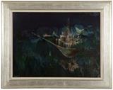 1169  Leonardo Nierman (1932-* New York, NY)
Abstract ship, signed and dated lower left: Nierman 65, oil on masonite, 23.5'' H x 31.5'' W, est: $1000/1500

Provenance: Private Collection, Encinitas, CA.  Condition: Visual: Generally good condition.  Blacklight: No evidence of restoration under blacklight.  Your bid indicates acceptance of our Conditions of Sale.  AS-IS.  ALL SALES FINAL