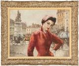 1171  Pal Fried (1893-1976 New York, NY)
''Cannes'', Portrait of a French woman, signed lower left: Fried Pal, titled and numbered verso: 44448, oil on canvas, 24'' H x 30'' W, est: $1500/2000

Provenance: Private Collection, Santa Monica, CA.  Condition: Visual: Generally good condition. A small scuff mark upper center.  Blacklight: No evidence of restoration under blacklight.  Your bid indicates acceptance of our Conditions of Sale.  AS-IS.  ALL SALES FINAL
