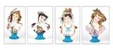 1224  A group of four Sevres-style porcelain female busts
Early 20th century, each with overglaze blue intertwined ''L''s enclosing ''M'' mark, each polychrome and gilt painted with applied floral and foliate elements, raised on a blue circular pedestal base, 4 pieces, the largest: 23.5'' H x 15'' W x 9.5'' D, est: $1500/2500

Provenance: Private Collection, La Jolla, CA.  Condition: Overall good condition. Each with general marks, scratches and rubbed wear commensurate with age. Scattered minor chips, losses and areas of cracking to applied elements, including a 3'' x 1.5'' area to poppy on one figure and a .75'' x 1.25'' loss and area of fill to grape leaf on another. One figure with a 5''-long hairline crack to chest.  Your bid indicates acceptance of our Conditions of Sale.  AS-IS.  ALL SALES FINAL