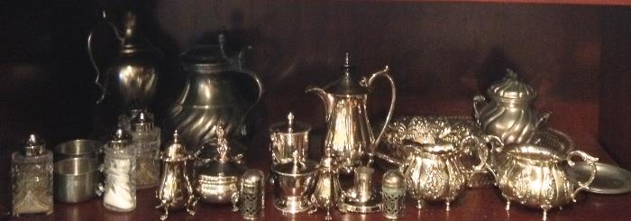 Collection of Silver Crystal and Pewter 