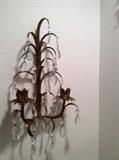Pair of ornate wall sconce with crystal 