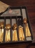 Set of electro plate flatware.