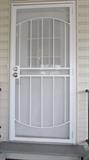WHITE WROUGHT IRON SECURITY DOOR