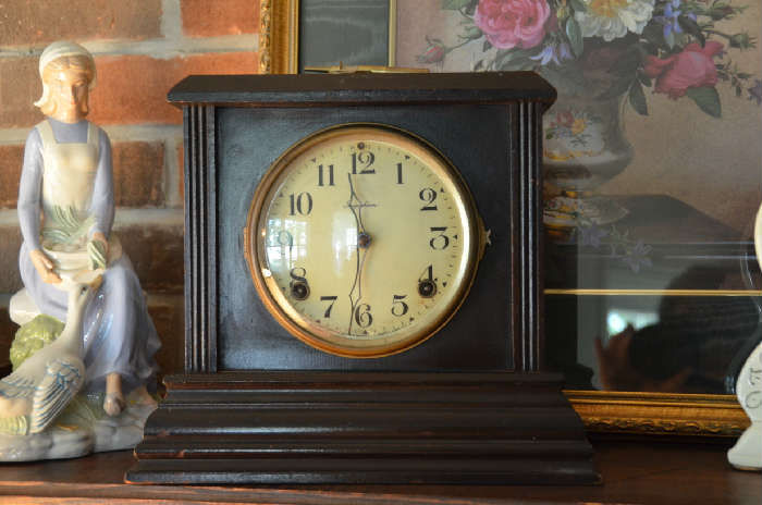 Clock is by E. Ingraham of Bristol, Connecticut. Made in USA got to love that!