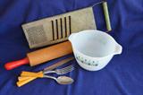 Vintage kitchen. There is a full set of the flatware.