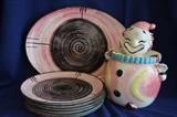 Stetson China Co of Lincoln, Illinois copyright 1956 platter and 6 luncheon plates. These are the cutest!