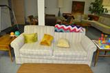 Sofa sleeper clean and neutral colors.