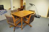 This set has four comfortable chairs on rollers and is also in beautiful condition. Clean!