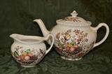 Johnson Bros Windsor Ware "Pomona" tea pot and creamer