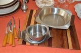 Bakelite handled knife set. Gorgeous vintage stainless steel set.