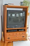 Toshiba 32 inch Cinema Series TV
Beautiful oak entertainment center made in USA