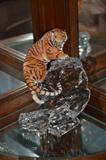 Tiger on a crystal rock.
