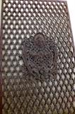 Decorative pierced cast iron grate. 38-1/2"H x 24"W