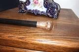 Gold plated handled walking stick, late 1800's