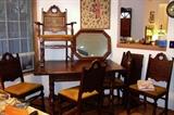 Gogeous 1920's Dining set - 6 chairs, 2 leaves, nice condition