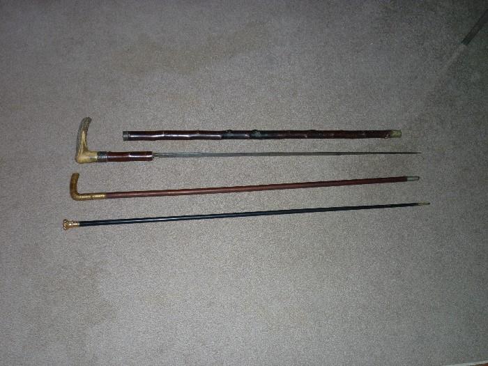 Cane/sword and 2 canes