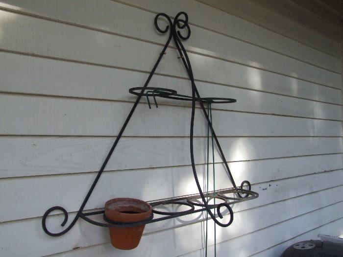 LOTS OF IRON OUTDOOR PLANTER HOLDERS