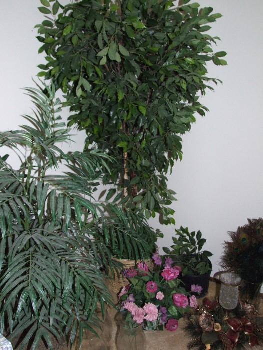 VARIOUS FAUX PLANTS AND TREES
