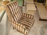 Mid Century striped velvet recliner