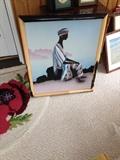 AFRICAN AMERICAN WALL HANGING NEEDS NEW FRAME