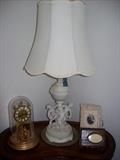 Antique White Porcelian bisque european table lamp circa 1900s $875.00 