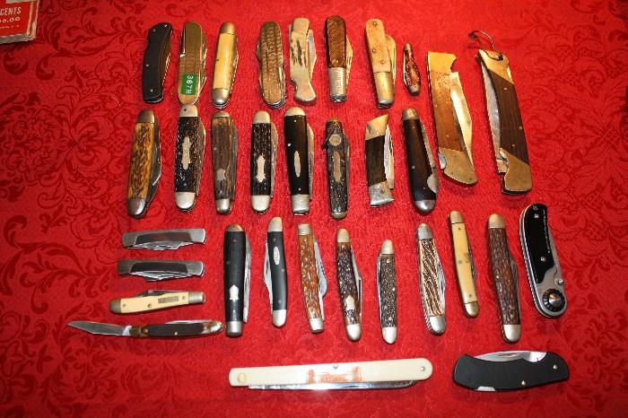 Collection of vintage knives.  There are close to 100 total knives