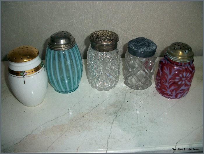 A nice collection of sugar shakers.