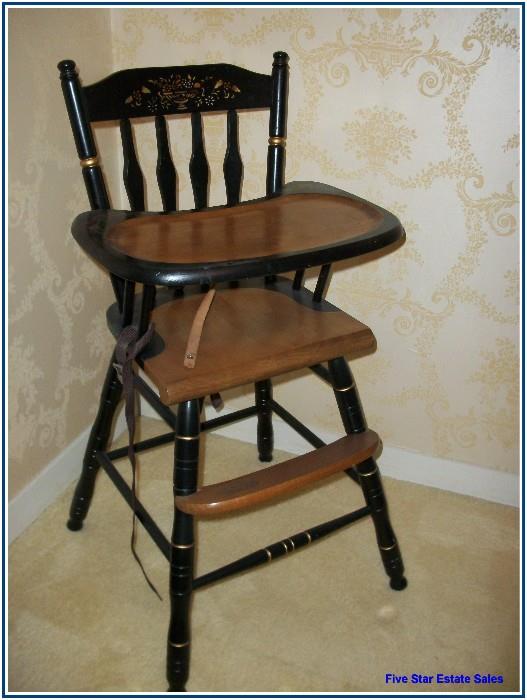 A vintage high chair.