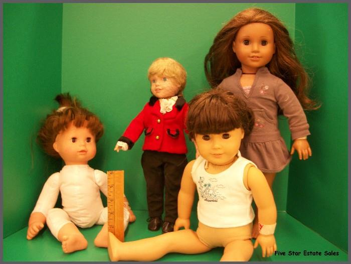 American Girl, Gotz, Madame Alexander dolls. 