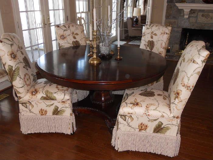 Hickory chair table and parsons chairs